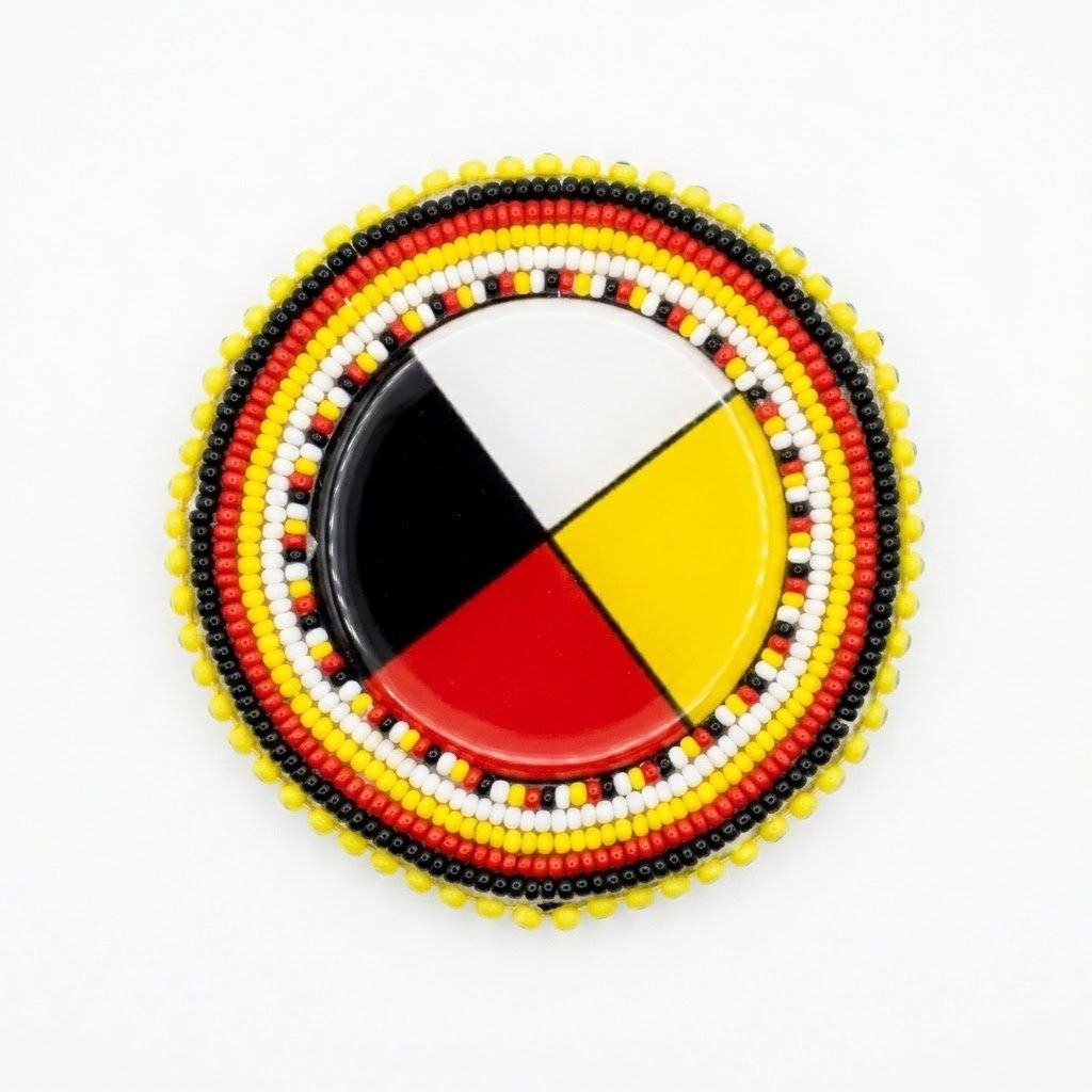 Beaded Hair Barrette, Color: Medicine Wheel
