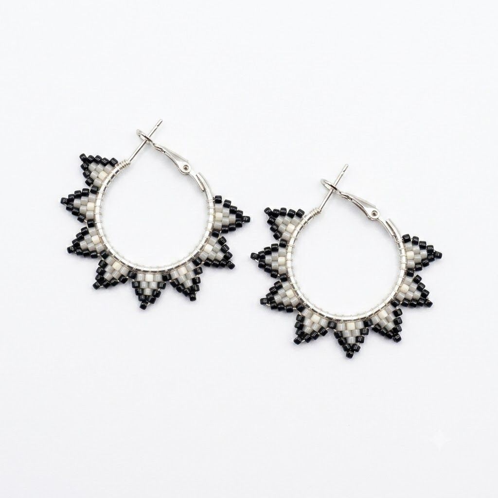 Small Beaded Hoop, Colorway: #1