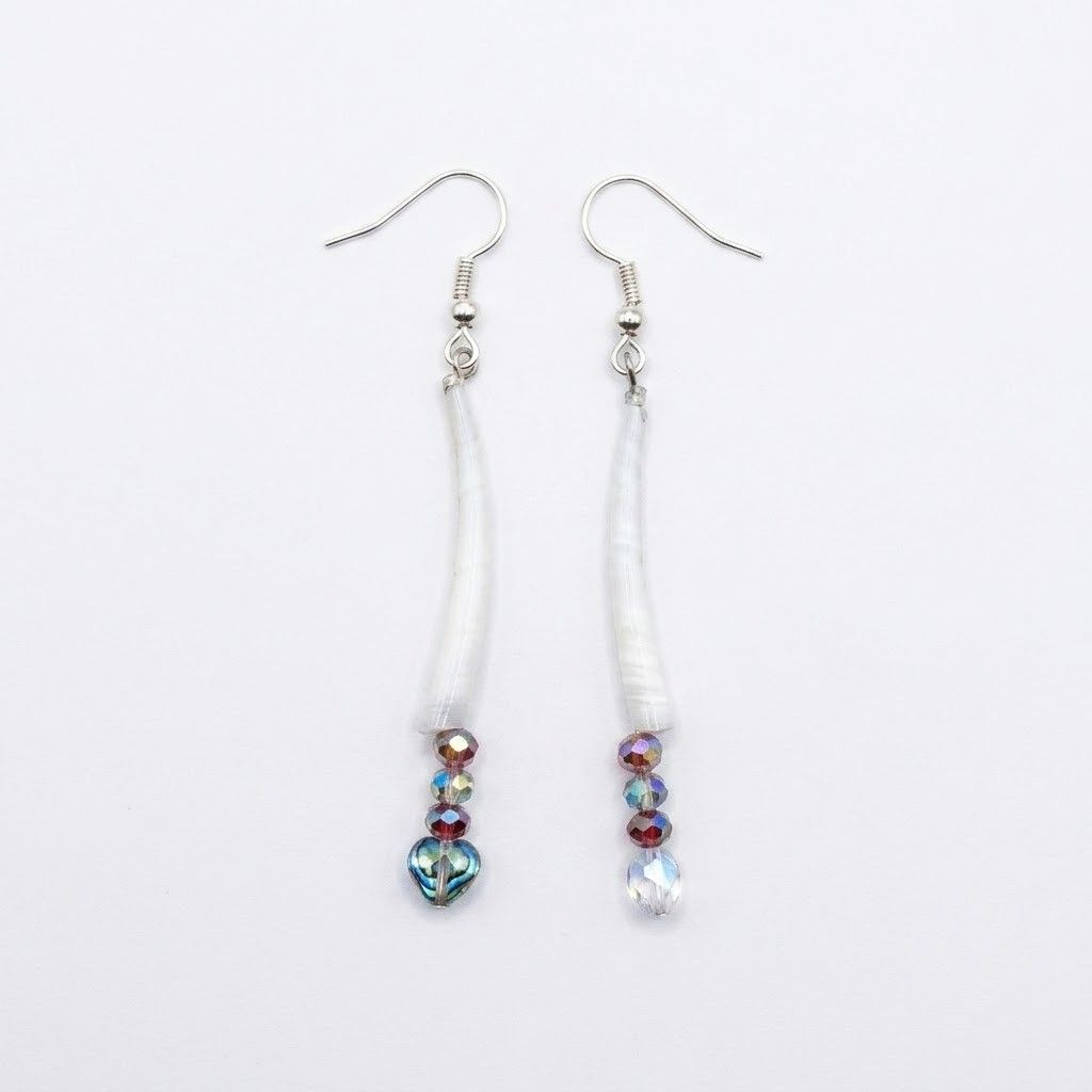 Assorted Dentalium Earrings, Colorway: #1