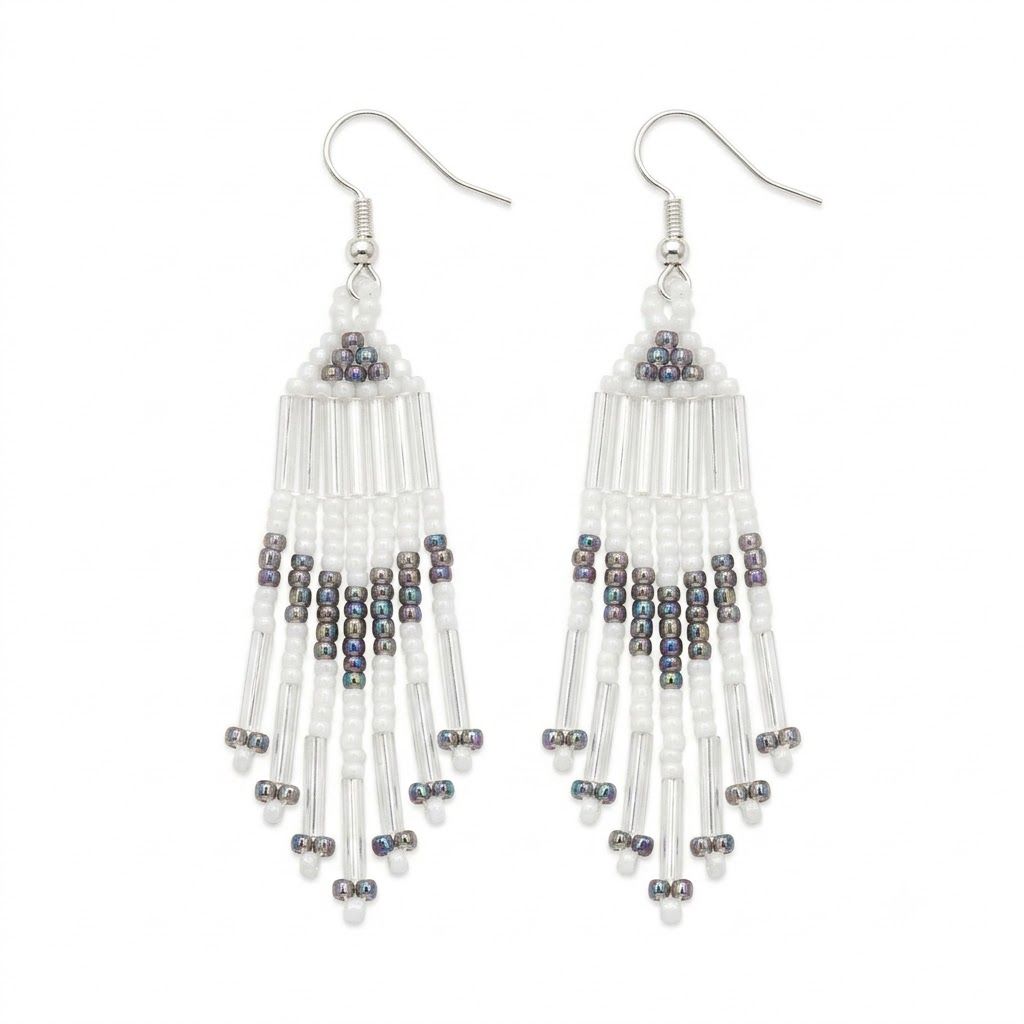 Short Dangly Beaded Earring, Design: 1