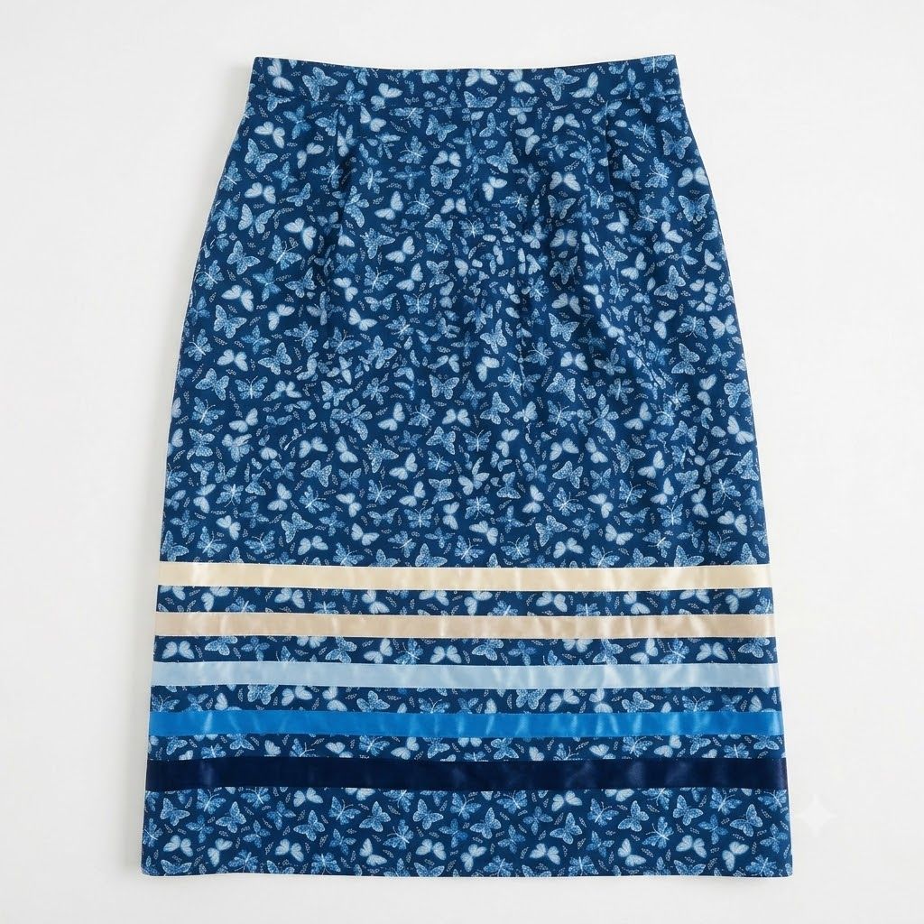 Adult Ribbon Skirts With Pockets- Cora Ossibence, Design: Blue