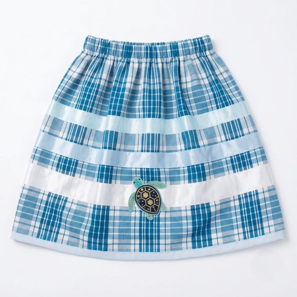Children's Little Ribbon Skirt, Design: Blue Turtle