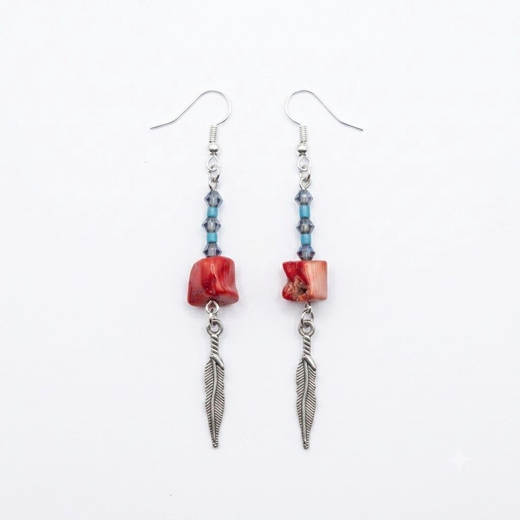 Assorted Metal Feather Earring