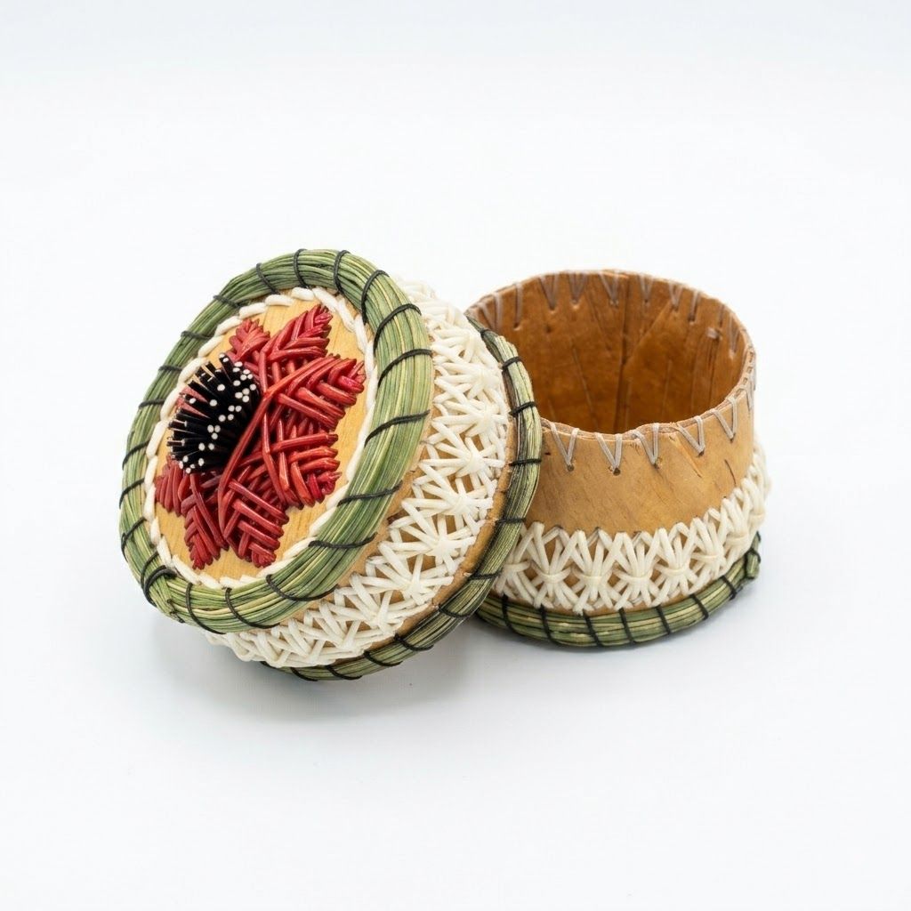 Red Floral Quillbox