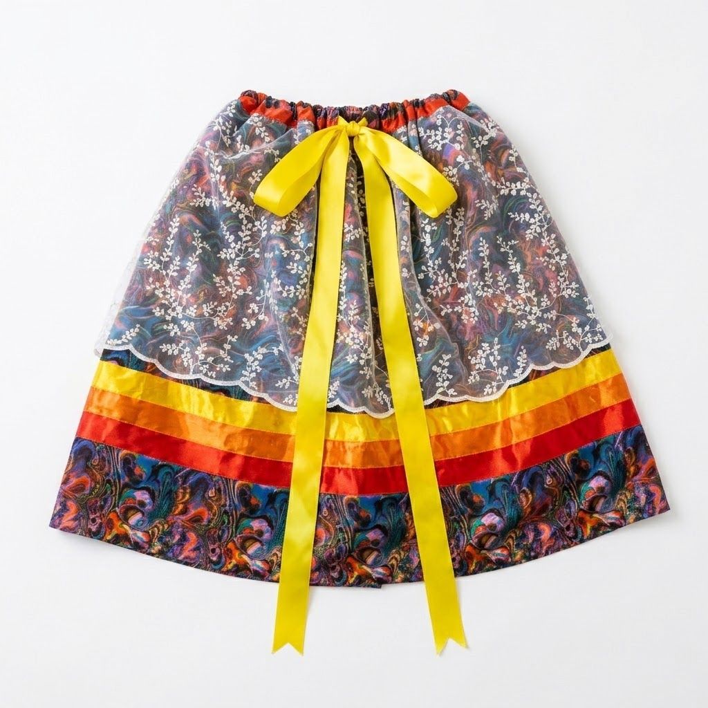 Fancy Ribbon Skirt Mid Length