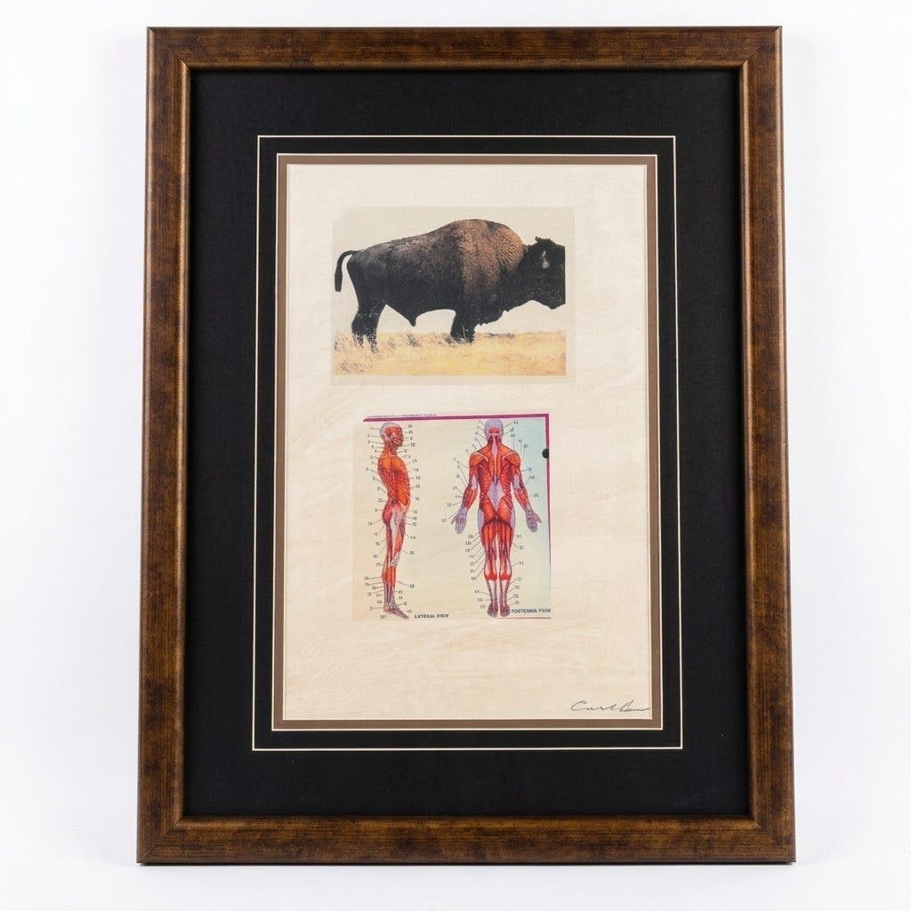 Carl Beam- Buffalo Human Body Original Framed Artwork