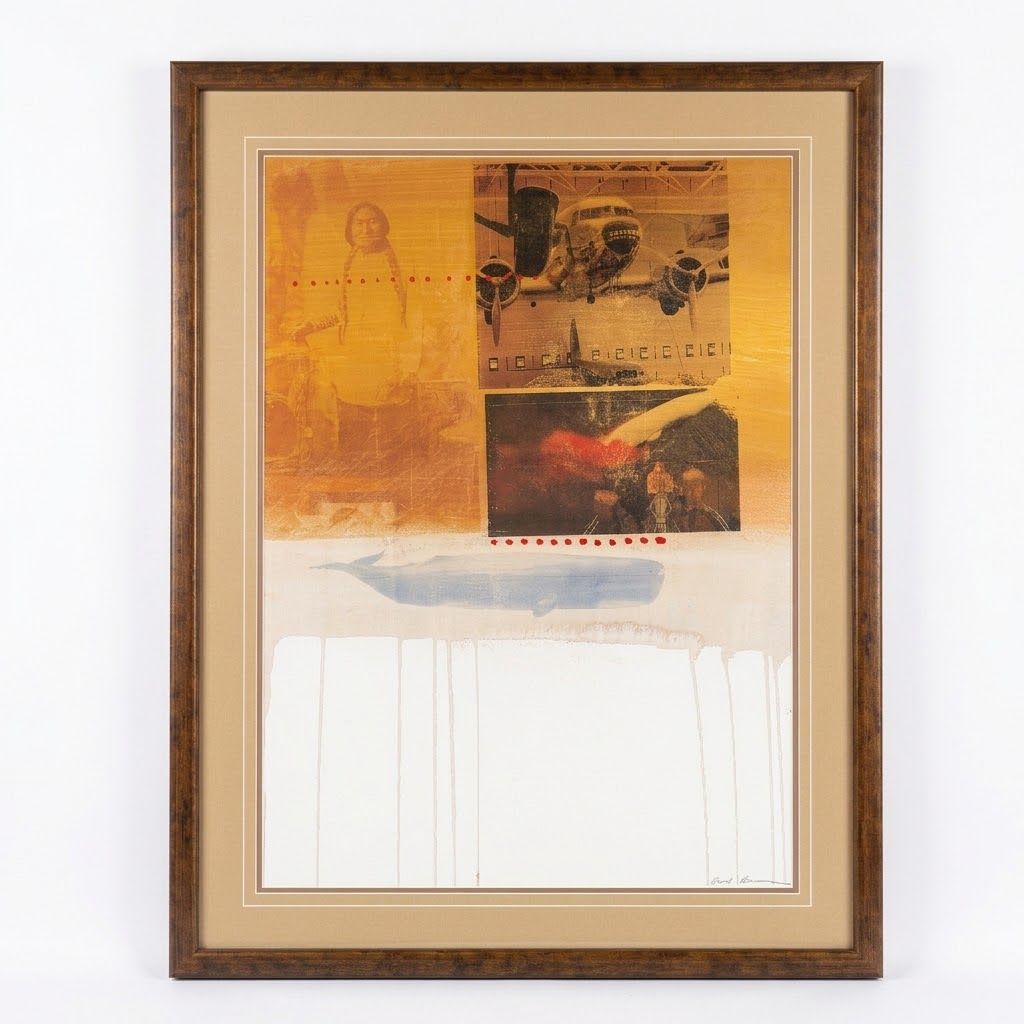 Carl Beam- Untitled Plane/Sitting Bull Original Framed Artwork