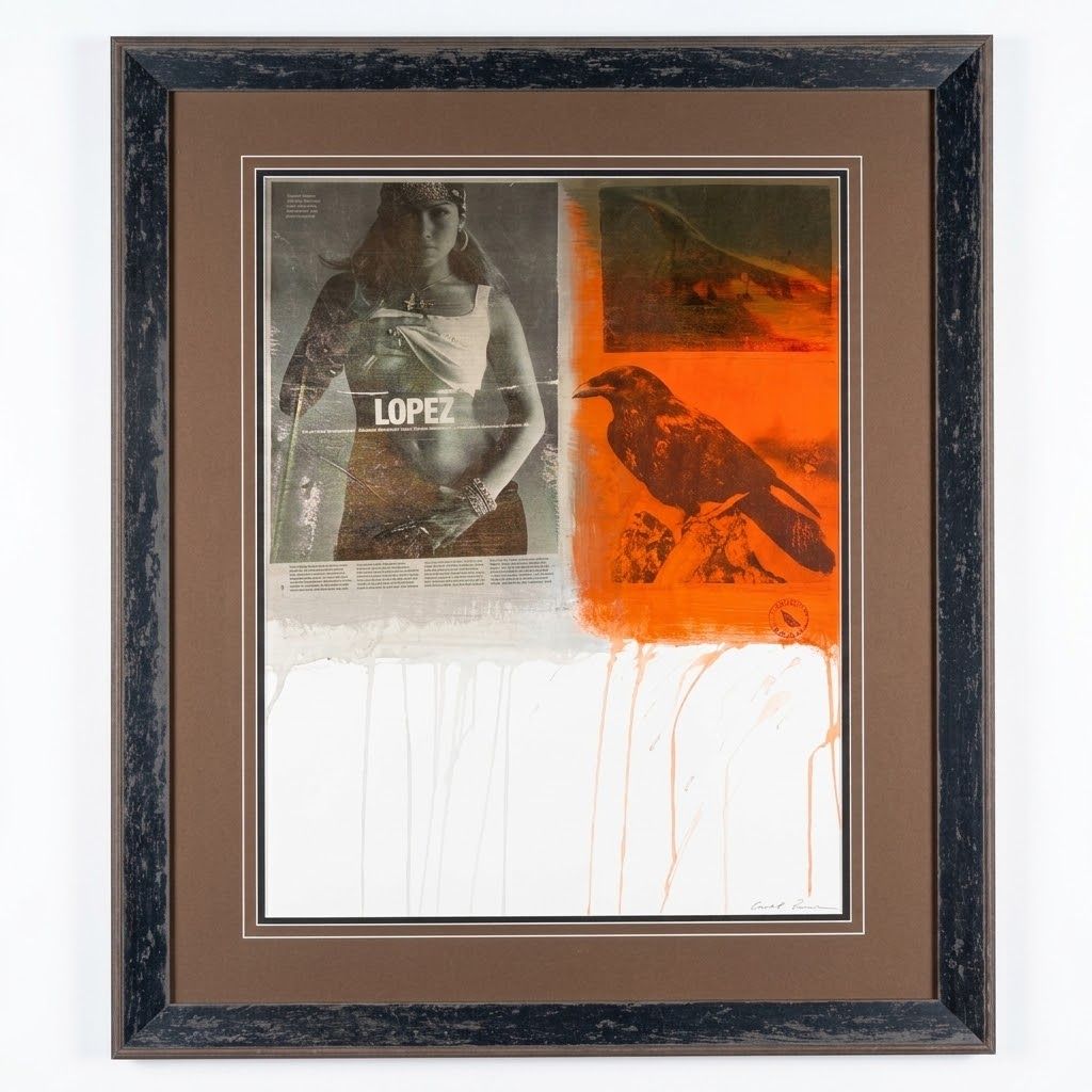 Carl Beam- Untitled Jennifer Lopez Original Framed Artwork