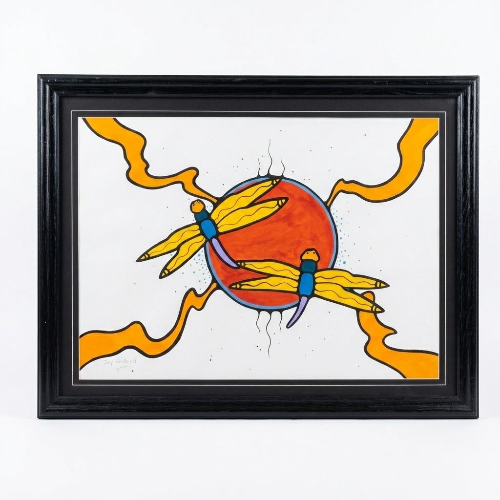 Jay Redbird- Dragonfly Original Framed Artwork