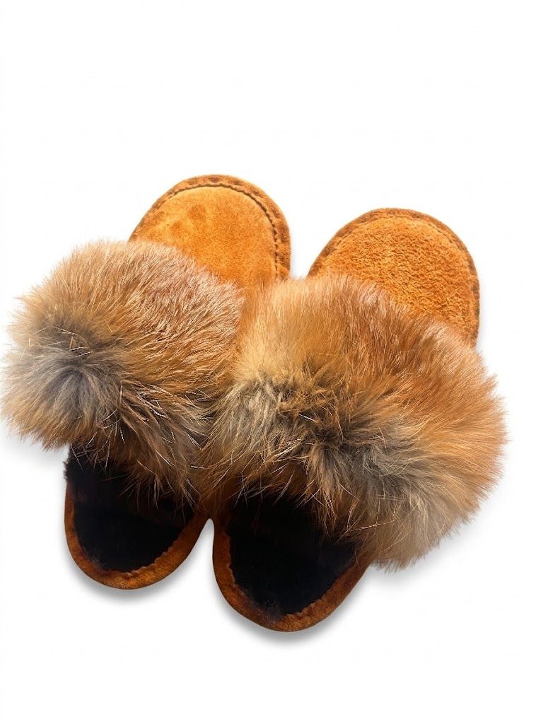 Handmade Fur Lined Slipper Moccasin- Size 9
