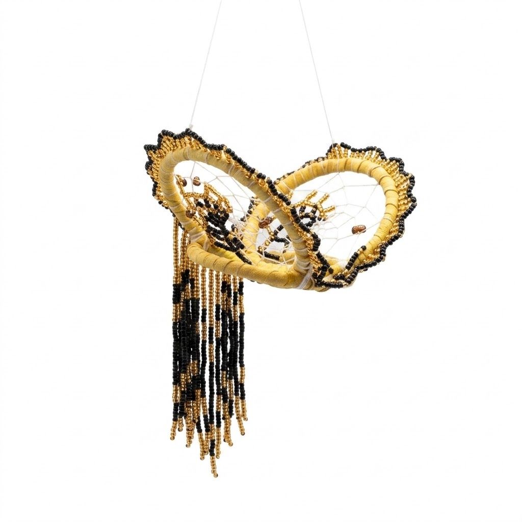 Beaded Butterfly Dreamcatcher, Colour: Bronze
