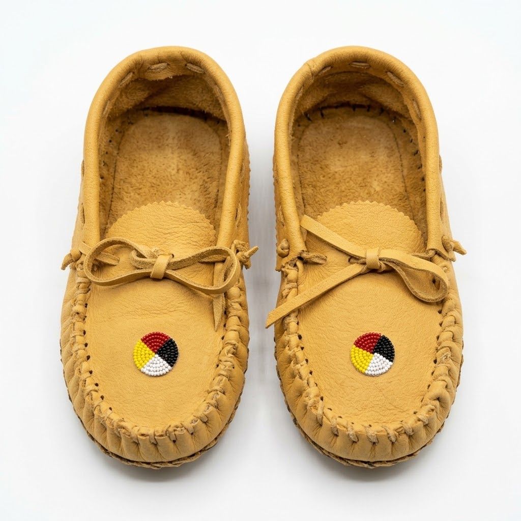 Handmade Moccasin with Beadwork- Size Men 12