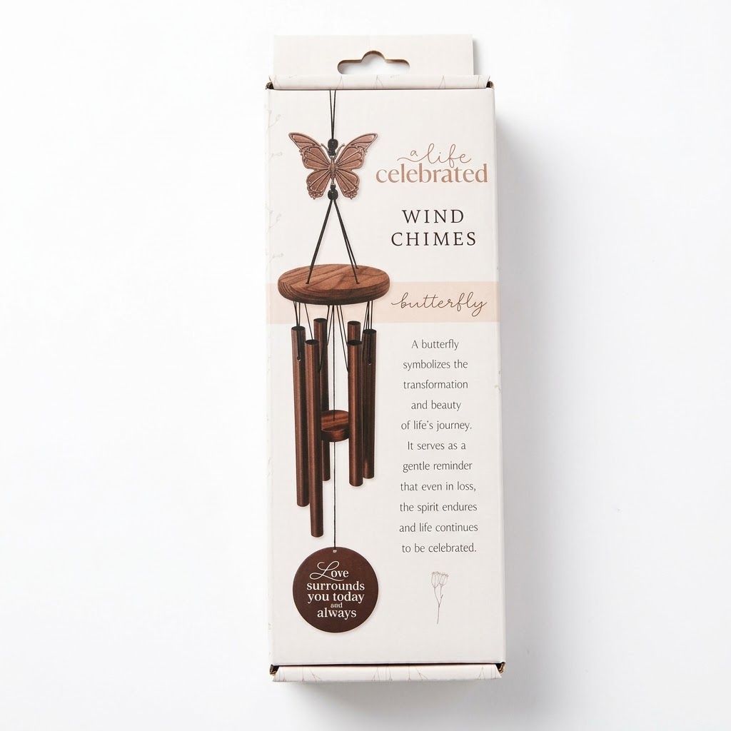 Assorted Memorial Wind Chime, Design: Butterfly