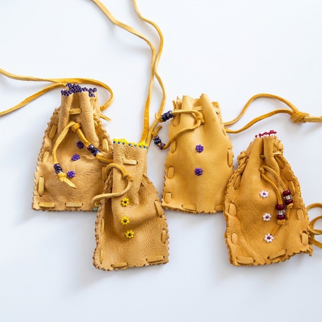 Beaded Detailing Medicine Pouch