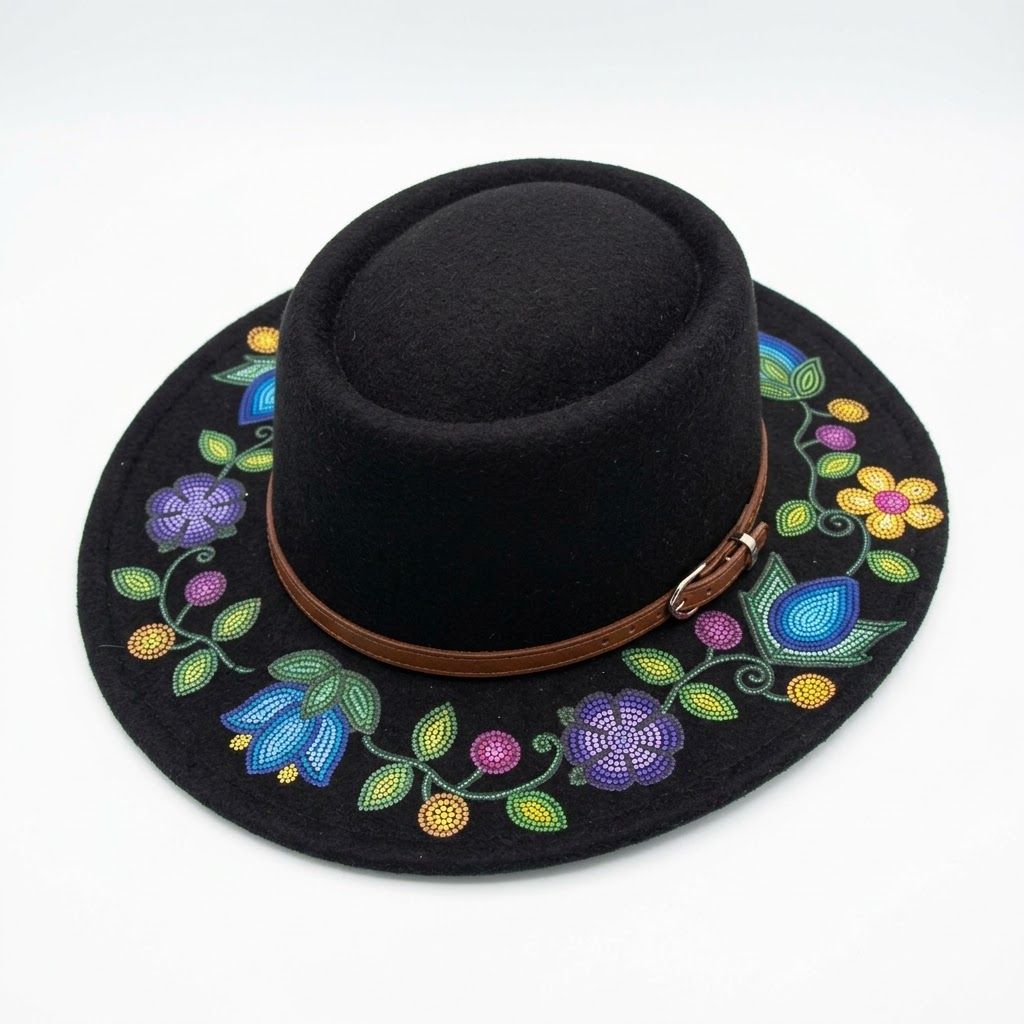 Beaded Transfer Design Hat