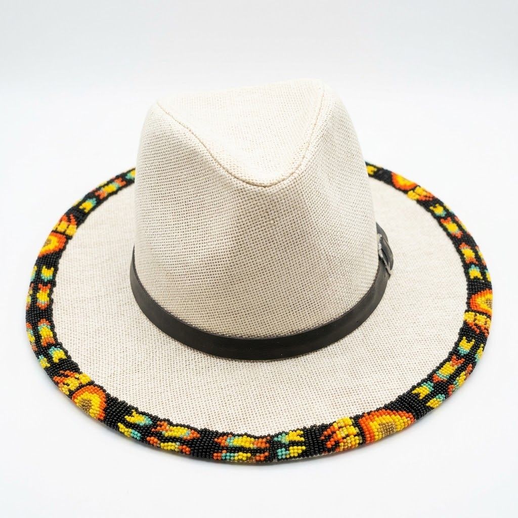 White Beaded Hat