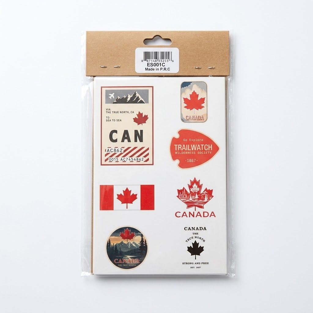 Assorted Canadian Sticker Packs, Design: Travel