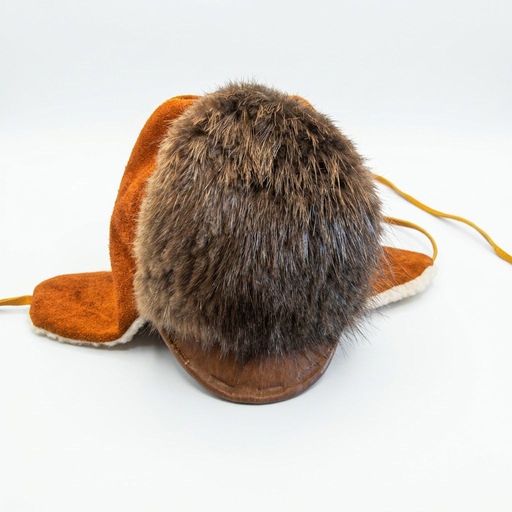 Handmade Fur Children's Hat, Design: Beaver- 18" Head Size