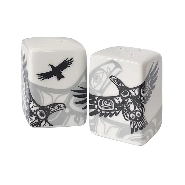 Assorted Salt &amp; Pepper Shaker Set, Design: Soaring Eagle- Corey Bulpitt