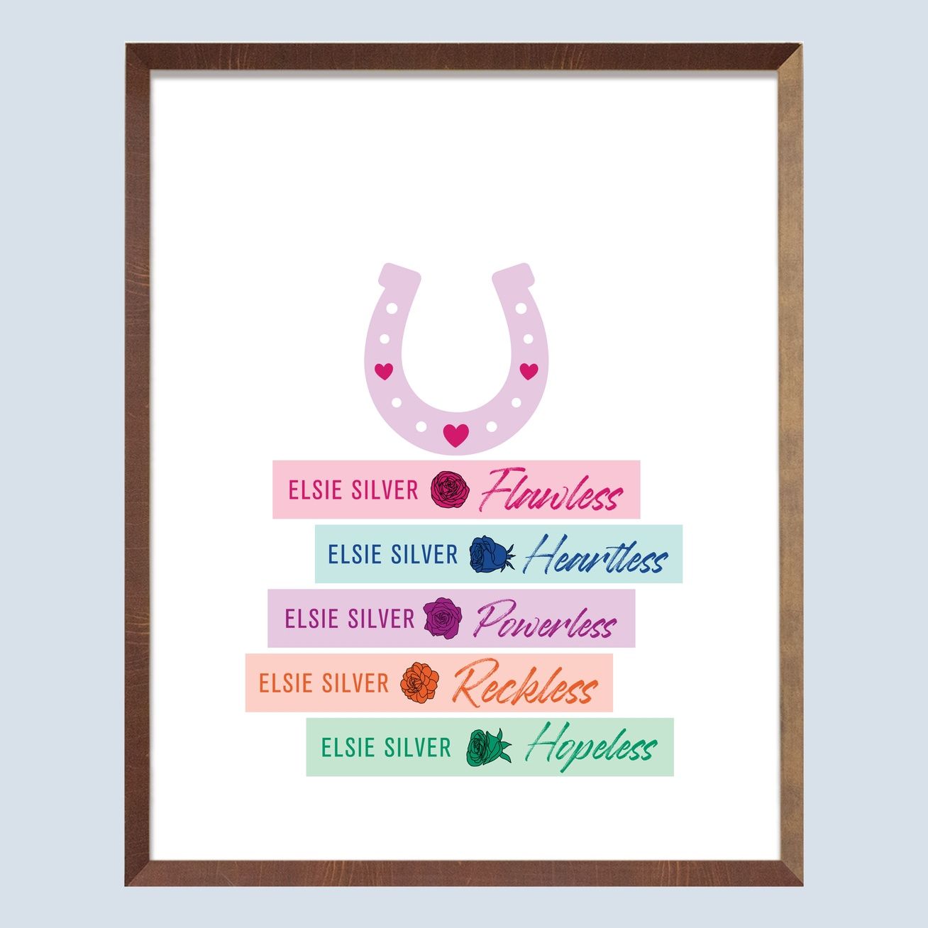 Elise Silver Book Stack Art Print