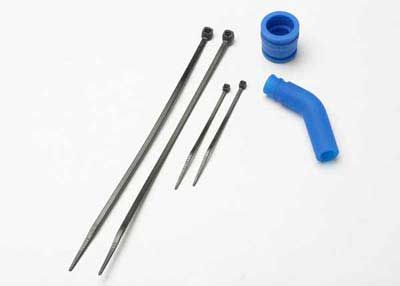 Traxxas Pipe coupler, molded (blue)/ exhaust deflecter