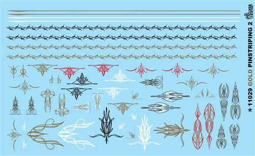 Gofer Racing 1/24 Gold Pin Stripes Model Car Decal Sheet