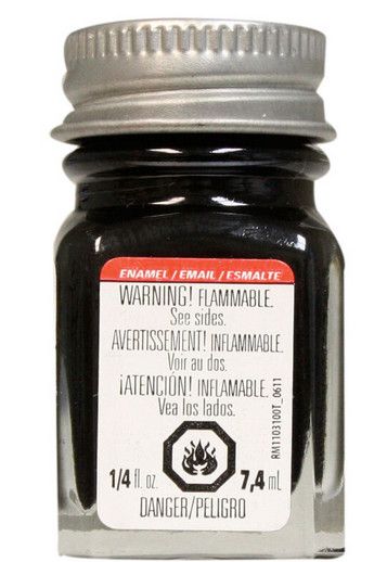 Testors Semi Gloss Black Enamel 1/4oz