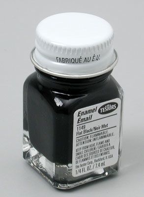 Testors Flat Black Enamel 1/4oz