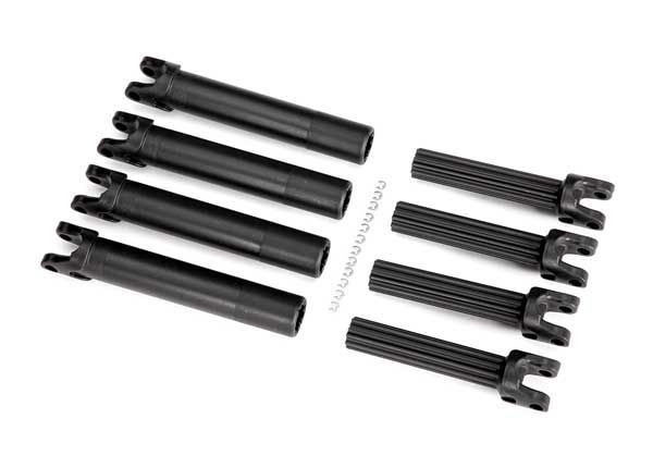 Traxxas Half shaft set, left or right (plastic parts only) (internal splined half shaft/ external splined half shaft) (4 assemblies) (for use with #8995 WideMaxxsuspension kit)