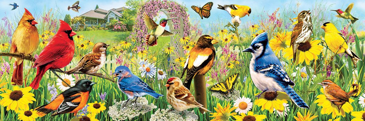 Eurographics panoramic Garden  Birds Puzzle 1000 Pc
