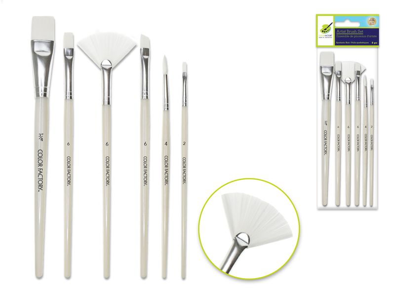 MultiCraft Artist Brush Set White Synthetic Multi-Set 1 x6