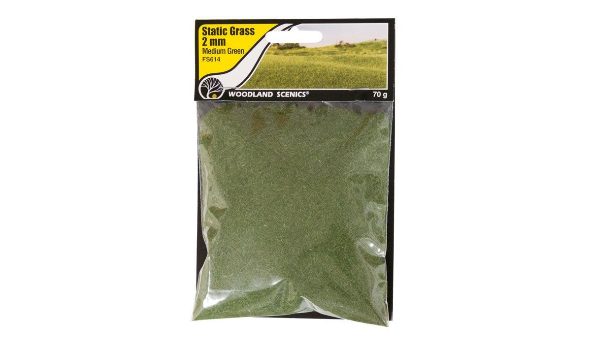 Woodland Scenics Static Grass 2mm Medium Green