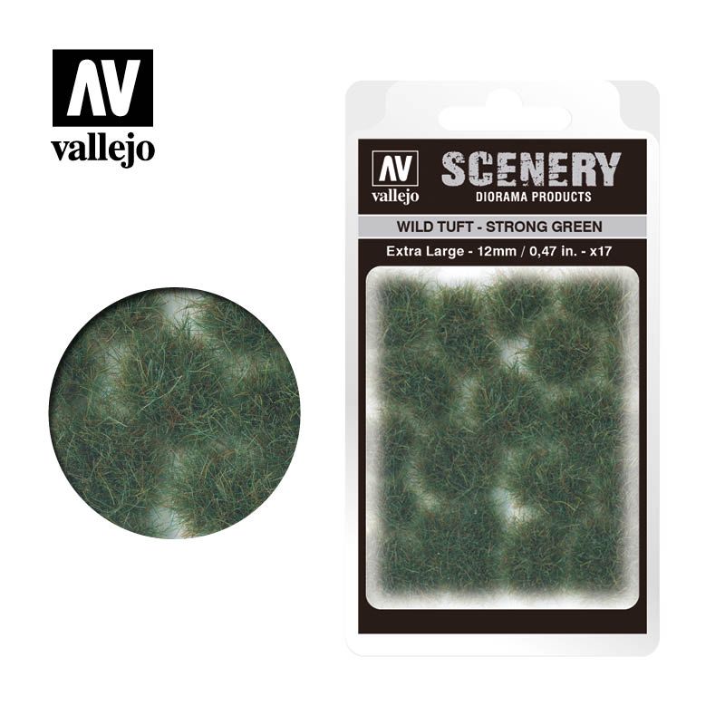 Vallejo Scenary Diorama Products 12mm Extra Large Wild Tuft Strong Green 17ml