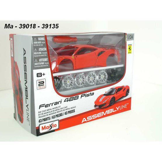 Maisto 1/24 Assembly Line Diecast Kit Ferrari 488 Pista Red