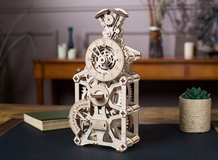 UGears 3D Wooden Puzzle Engine Clock 265 piece