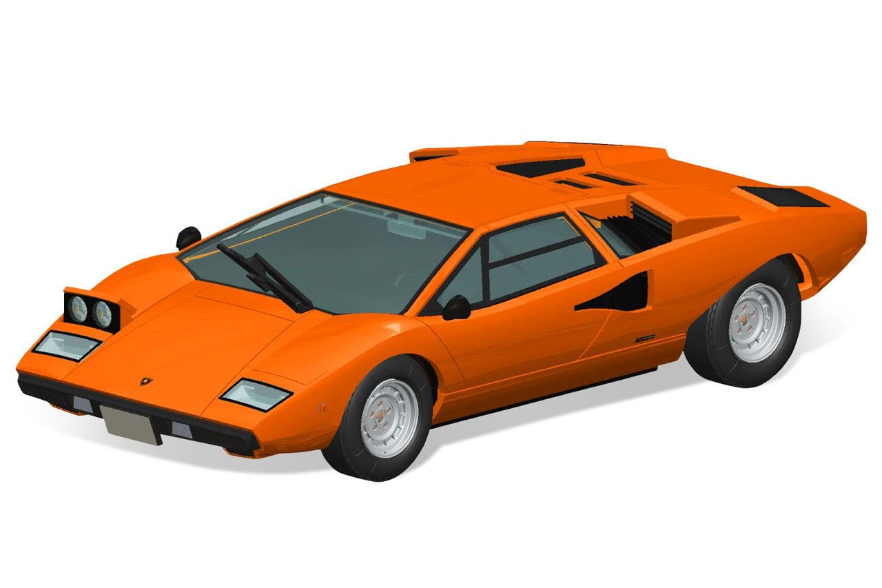 Aoshima 1/32 SNAP KIT #20-C Lamborghini Countach LP400 Orange