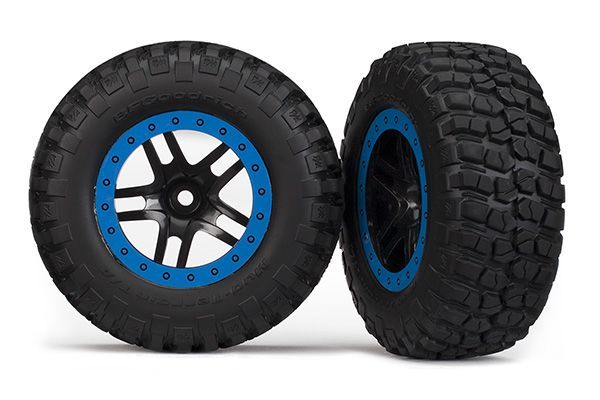 Traxxas (SPORD) BFGoodrich KM2 Front Tire (2) (Black/Blue) (Standard)