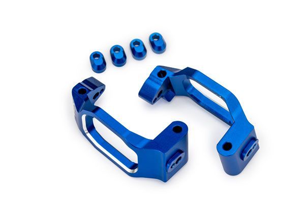 Traxxas Caster blocks, alum w/ threadlock, left&amp;right (4)(Blue)