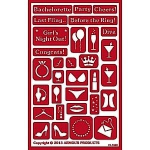 Armor Products Bachelorette Party Glass Etching Stencil