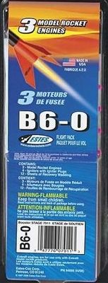 Estes Rockets B6-0 Model Rocket Engines 3pc
