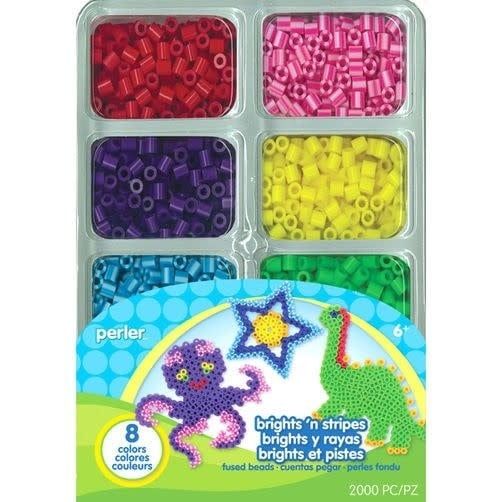Perler Beads Brights n Stripes Mini Tray 2000pc Set