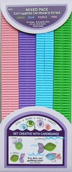 Quilled Creations Green-Blue-Purple-Pink Corrugated Strips