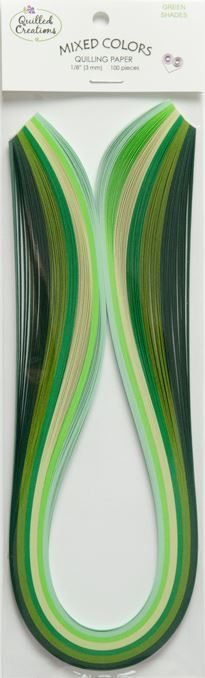 Quilled Creations Quilling Paper Green Shades 1/8in 100pc
