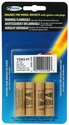 Estes 1/2A3-4T Model Rocket Engines (4)