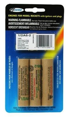 Estes Rockets 1/2A6-2 Model Rocket Engines 3pc