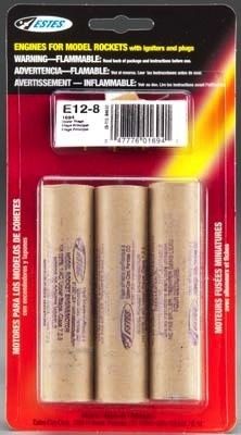 Estes Rockets E12-8 Model Rocket Engines 3pc