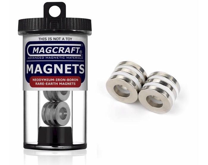 Magcraft 0.75â€ X 0.375â€ X 0.125â€ Rare Earth Ring Magnet (6)