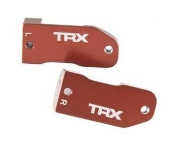 Traxxas Caster blocks, 30-degree, red-anodized 6061-T6 aluminum (left &amp; right)/ suspension screw pin (2)