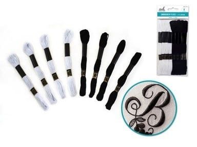 Needle Crafter Cotton Floss 8M Black &amp; White Mix