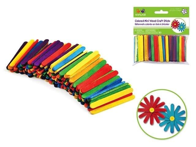 Krafty Kids Mini Multi Colored Craft Sticks